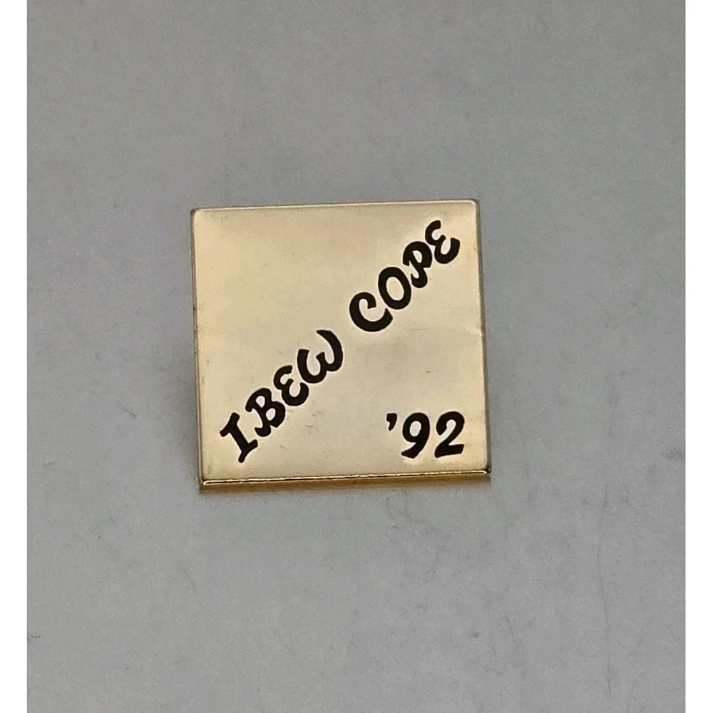 Vtg IBEW Local UNION LU‎ COPE 1992 Lapel Pin Brooch Gold Plated NEW In Package